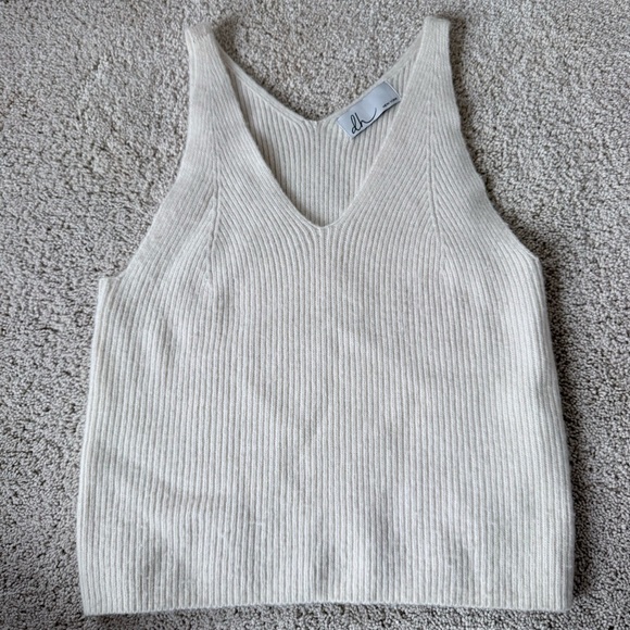 dh NEW YORK Tops - Dh New York White Ribbed Knit Tank Top